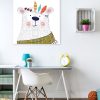 tableau chambre enfant ourson indien