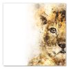 tableau deco bébé lion aquarelle peinture