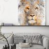 tableau deco lion aquarelle
