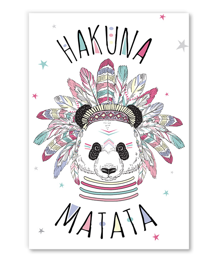 tableau deco chambre enfant panda hakuna matata scandinave