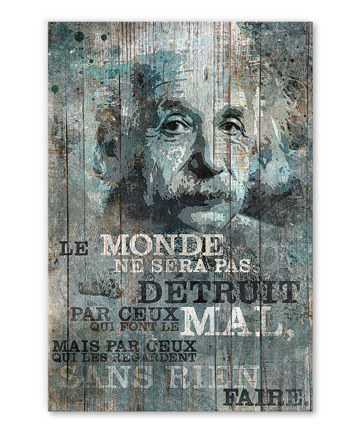 tableau deco citation Albert Einstein Le monde
