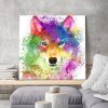 tableau deco loup pop art