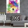 tableau deco loup pop art