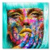 tableau portrait femme visage grafitti pop art