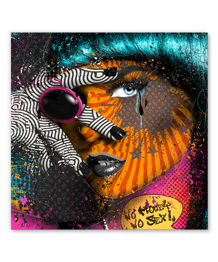 tableau portrait femme visage glamour pop art mode