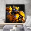 tableau deco mural bumblebe transformers pop art
