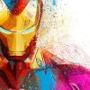 tableau deco iron man aquarelle