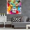 tableau deco lion pop art