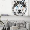 tableau deco loup aquarelle