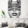 tableau portrait de femme noir et blanc