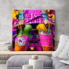 tableau deco pop art fesses colorées femme