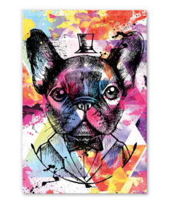 tableau-deco pop art street bulldog francais chien