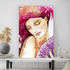tableau deco portrait de femme aquarelle