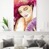 tableau deco portrait de femme aquarelle