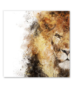tableau portrait lion aquarelle