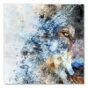 tableau portrait loup aquarelle