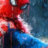 tableau deco spiderman effet peinture