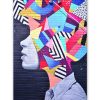 tableau deco street art portrait géométrique