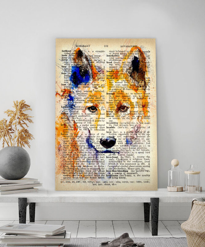 Tableau loups en hiver sur toile intissée format horizontal