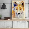 tableau loup vintage pop art