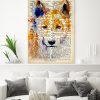 tableau loup vintage pop art