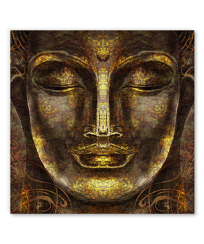 tableau mural décoratif zen bouddha doré méditation
