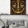 tableau mural décoratif zen bouddha doré méditation