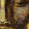 tableau mural décoratif zen bouddha doré méditation