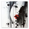tableau portrait femme aquarelle noire