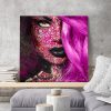 tableau portrait pop art femme graffiti
