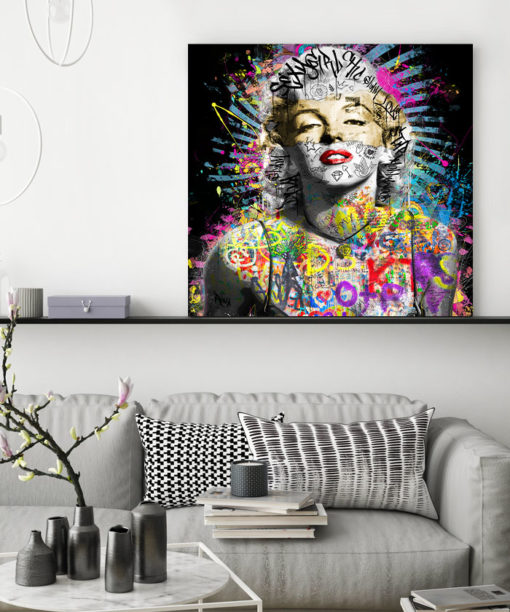 Tableau Toile Pop Art Marilyn Monroe XXL - Avec Cadre, Sur Châssis, Décoration Murale