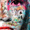 tableau portrait femme peinturee street art