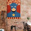 tableau captain america super heros marvel minimaliste
