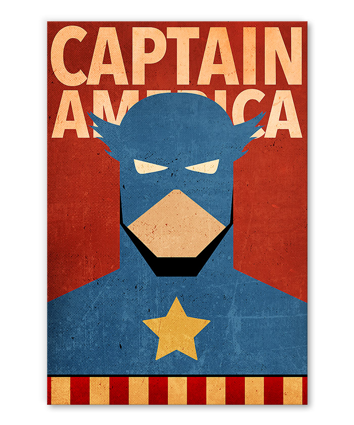 tableau captain america super heros marvel minimaliste
