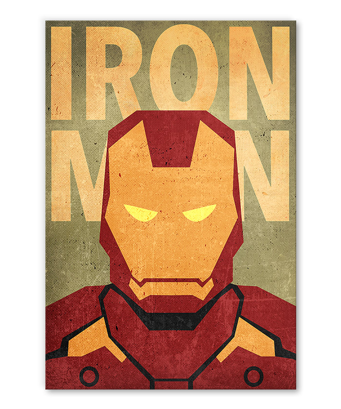 tableau iron man super héros marvel minimaliste