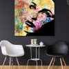 tableau portrait de femme pop street art