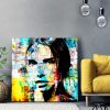 tableau portrait de femme pop street art graffiti