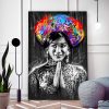 tableau portrait femme birmane asiatique street art
