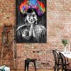 tableau portrait femme birmane asiatique street art