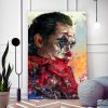 tableau portrait peinture impressionniste joker dc comics