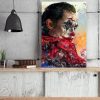 tableau portrait peinture impressionniste joker dc comics
