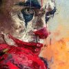 tableau portrait peinture impressionniste joker dc comics