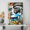 tableau portrait femme pop art spirale punk