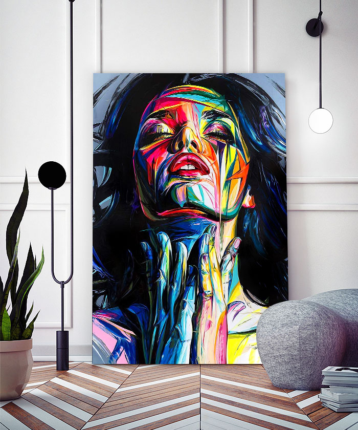 Tableau déco portrait femme peinture pop art - Tableau Deco