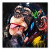 Tableau singe grimace peinture pop art