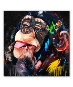 Tableau singe grimace peinture pop art