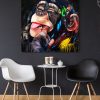 Tableau singe grimace peinture pop art