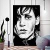 tableau portrait edward aux mains argent tim burton
