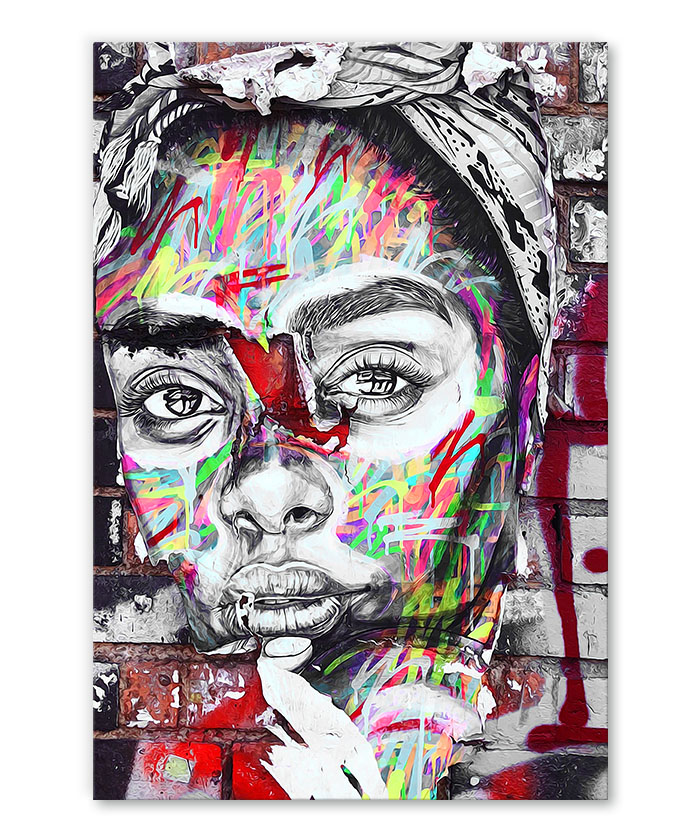 tableau portrait femme africaine street art