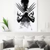 tableau deco wolverine x-men encre chinoise